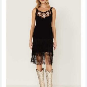Elegant Black Fringe Dress